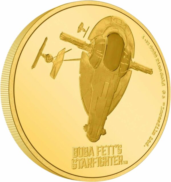 1 Unze Gold Star Wars Boba Fett's Starfighter 2022 PP (Auflage: 50 | Polierte Platte)