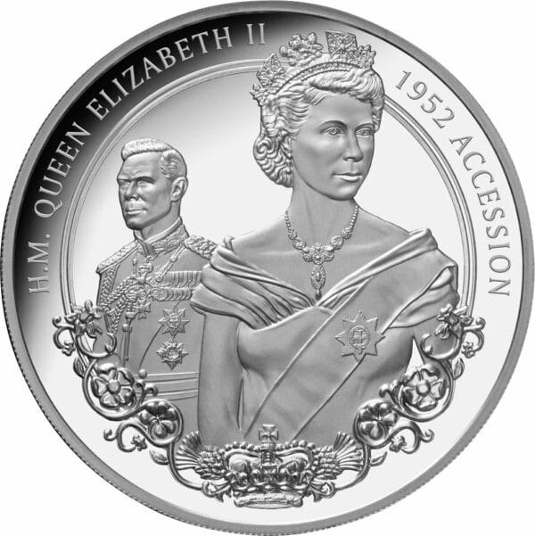 1 Unze Silber 70.Jubiläum Thronbesteigung Queen Elisabeth II. (Auflage 1.952 | Polierte Platte)