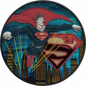 1 Unze Silber Superman 2021 (Auflage:100 | coloriert | Ruthenium)