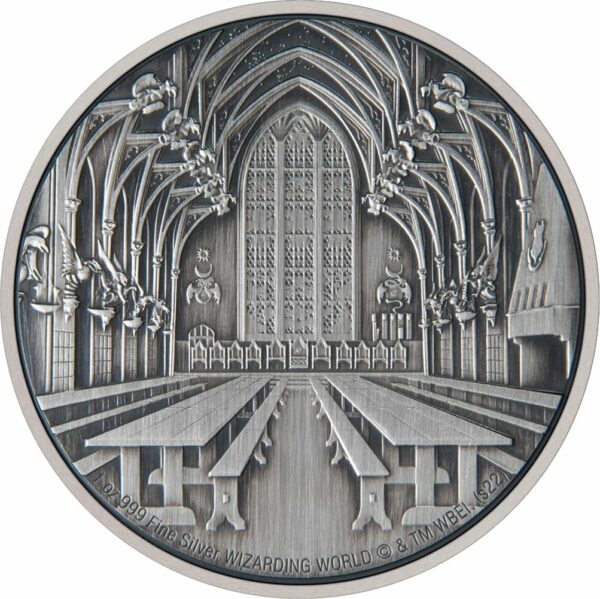 1 Unze Silber Harry Potter Hogwarts Halle 2022 (Auflage: 3.000 | Antik Finish)