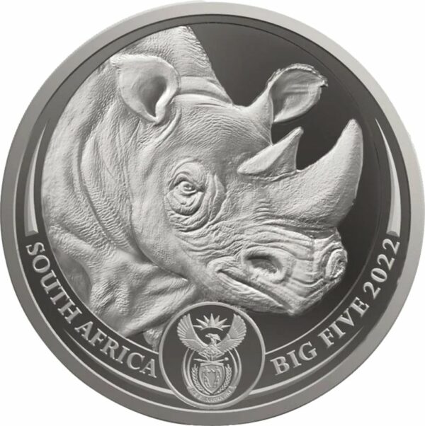 1 Unze Platin Big Five II Nashorn 2022 PP (Auflage: 500 | 3. Motiv | Polierte Platte)