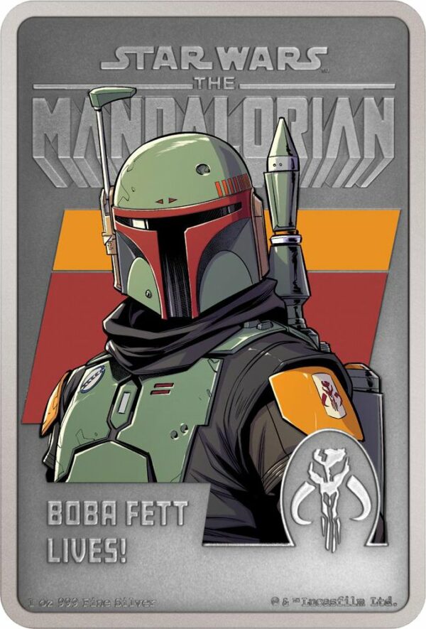 1 Unze Silber Mandalorian Posters - Boba Fett 2022 (Auflage: 2.000 | Antik Finish)