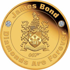 2 Unze Gold James Bond - 50. Jubiläum 2021 PP (Auflage: 70 | Polierte Platte | mit Diamanten)