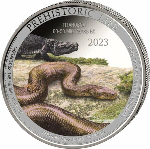 1 Unze Silber Prehistoric Life Titanoboa 2023 (Auflage: 2.000 | coloriert)