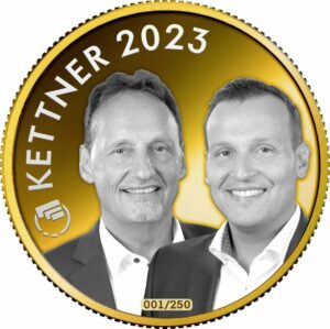 1 Unze Silber Kettner 2023 PP (Auflage: 250  | Polierte Platte | teilvergoldet)