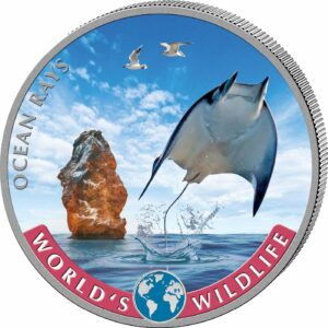 1 Unze Silber World's Wildlife Rochen 2023 (Auflage: 5.000 | coloriert)