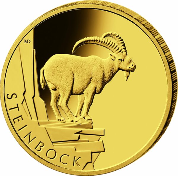 1/8 Unze Gold 20 Euro Steinbock 2023 (Rückkehr der Wildtiere | Buchstabe: A)