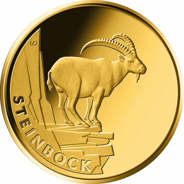 1/8 Unze Gold 20 Euro Steinbock 2023 (Rückkehr der Wildtiere | Buchstabe: D)