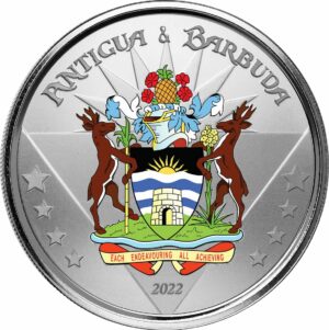 1 Unze Silber EC8 Antigua & Barbuda Coat of Arms 2022 (Auflage: 500 | coloriert)