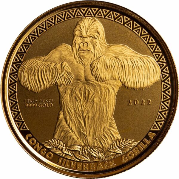 1/10 Unze Gold Kongo Silberrücken Gorilla 2022 (Auflage: 1.000)