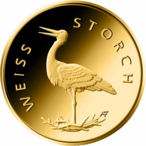 1/8 Unze Gold 20 Euro Weißstorch 2020 (Heimische Vögel | Buchstabe: D)