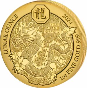 1 Unze Gold Ruanda Lunar Drache 2024 (Auflage: 188)