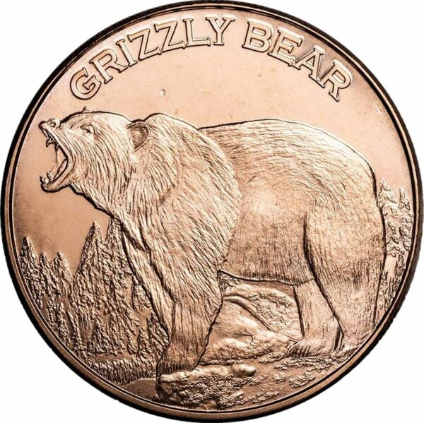 1 Unze Kupfermünze Grizzly Bär