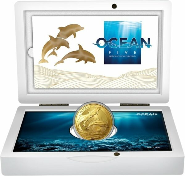 1 Unze Gold Ocean Five Delfin 2021 PP (Auflage: 100)