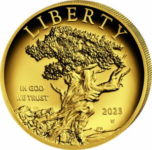 1 Unze Gold American Liberty Tree of Life 2023 ( Auflage: 12.500 | Polierte Platte | High Relief)