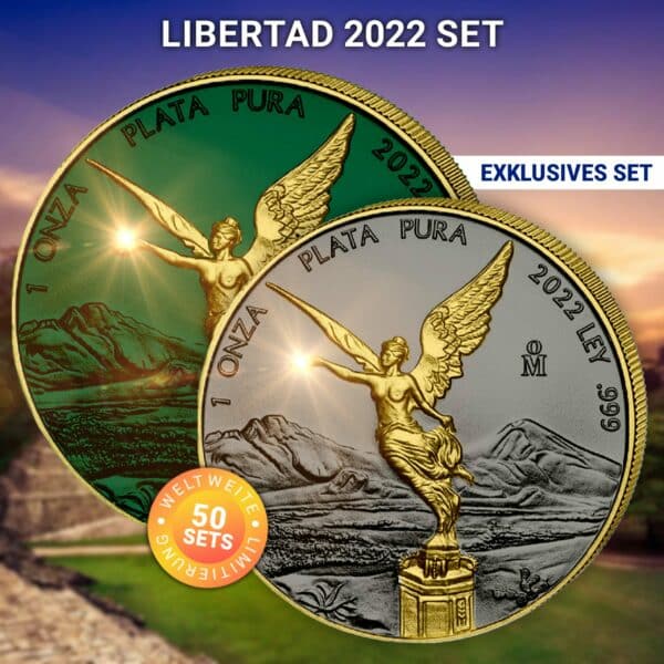 Libertad 2022 Set (2 x 1 Unze Silber | teilvergoldet)