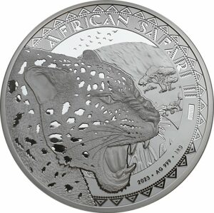 1kg Silber African Safari II Leopard PP 2023 (Auflage: 100 | Polierte Platte)